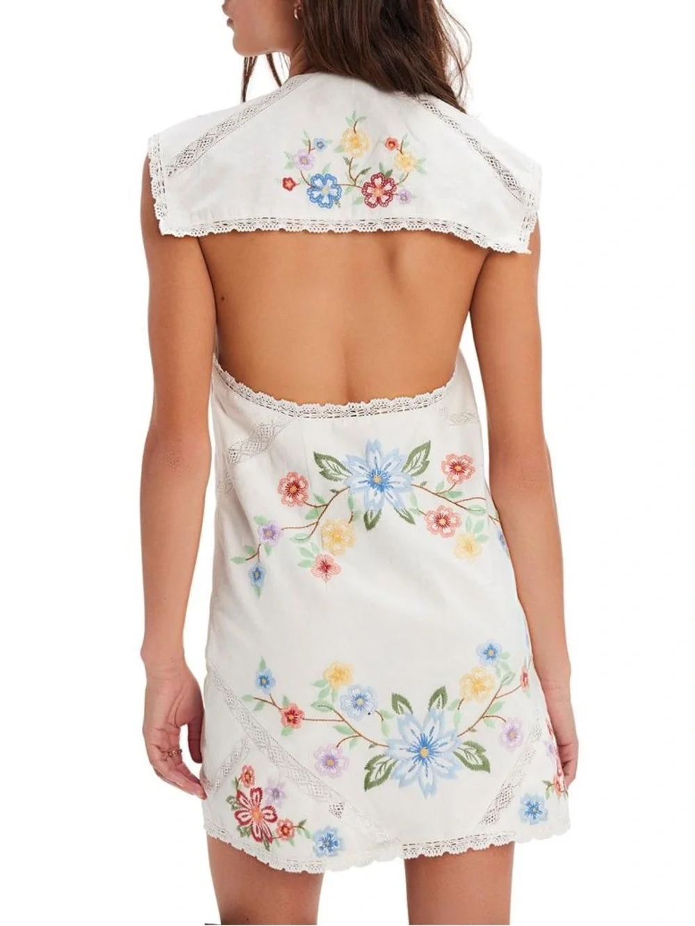 (NWT) Free People | Willow Embroidered Mini Dress